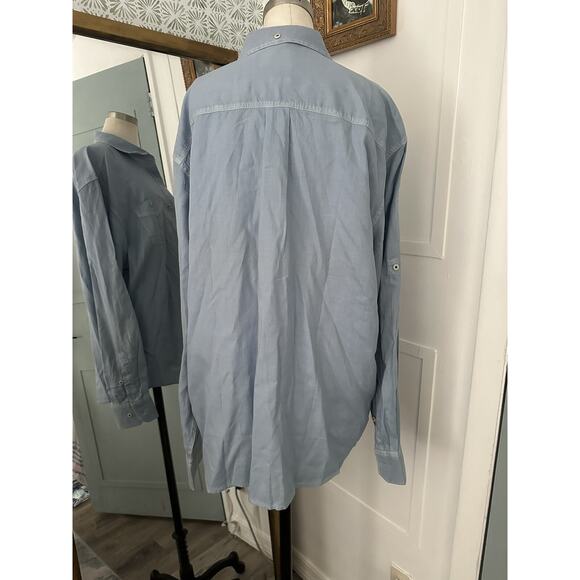Tommy Bahama Jeans Mens XL Blue Island Modern Fit Button Up Long Sleeve Chambray - Picture 3 of 6